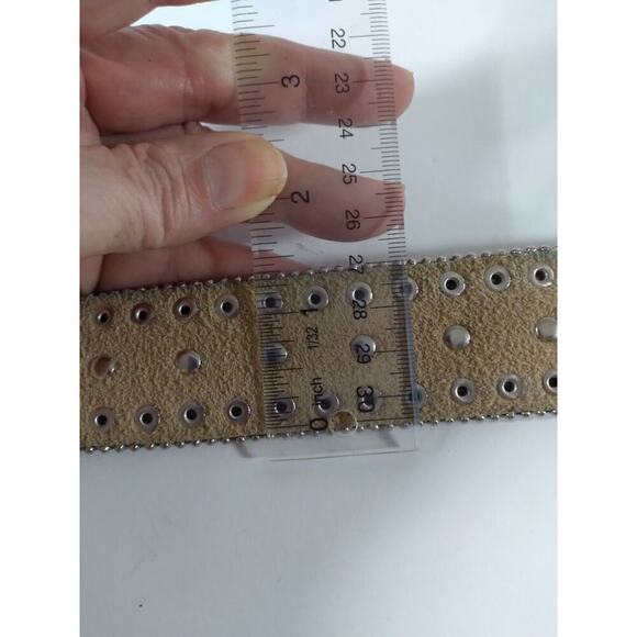 Unbranded Leather Belt Multicolored Rhinestones Bling Disco Cowgirl Sz L 36" - Picture 5 of 5